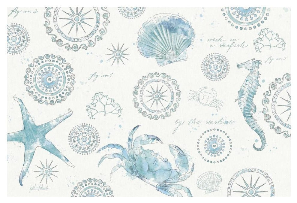 "Coastal Splash V" Digital Paper Print by Katie Pertiet, 32"x22"