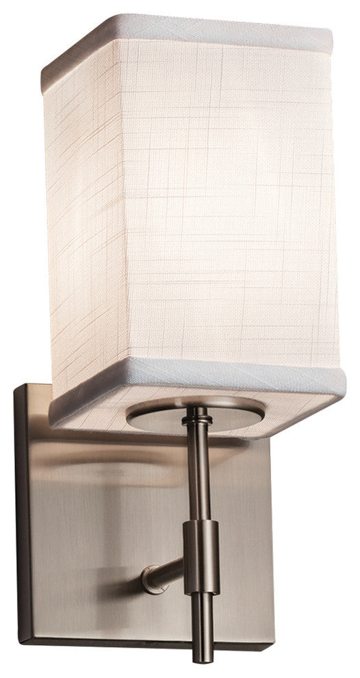 Textile Union 1-Light Short Wall Sconce, Square With Flat Rim