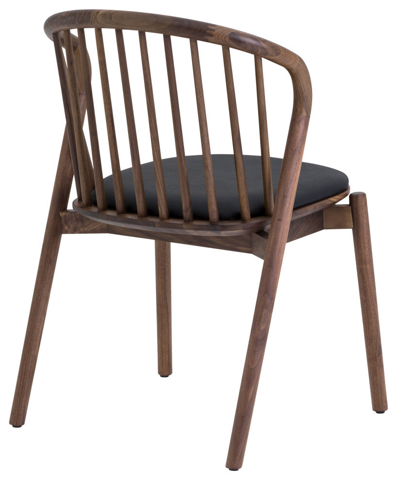 Pasadena Echo 5-Piece Oval Dining Set, Black Oak Finish Walnut Finish Chairs