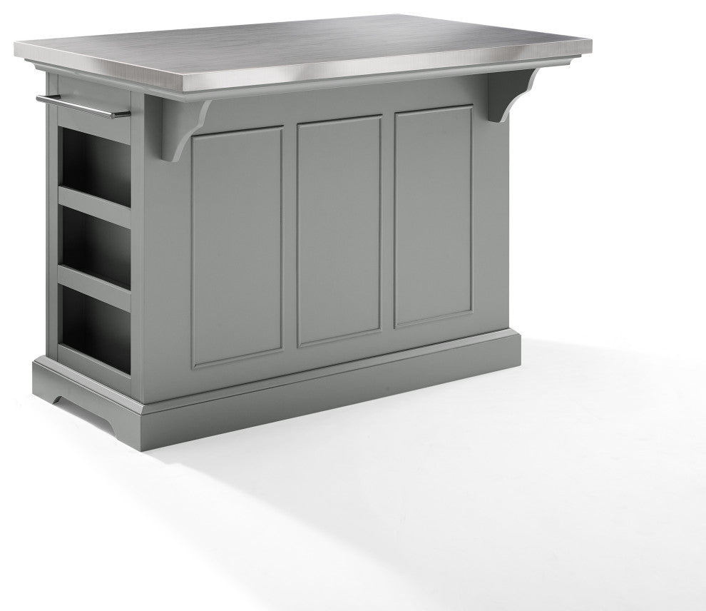 Julia Stainless Steel Top Kitchen Island