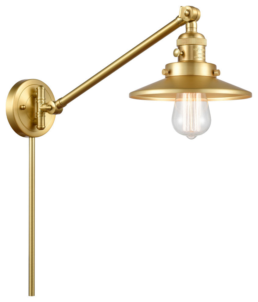 Railroad Swing Arm With Switch, Satin Gold, Satin Gold, Satin Gold