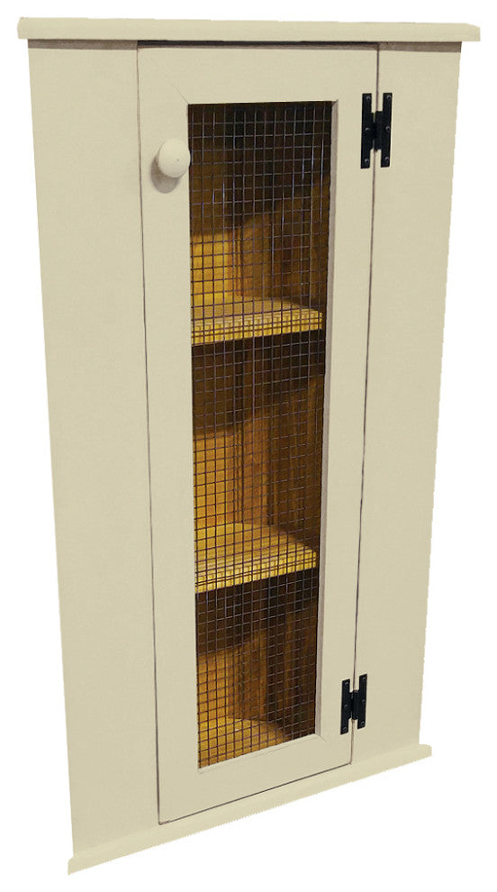 Corner Cabinet Top Hutch, Cream