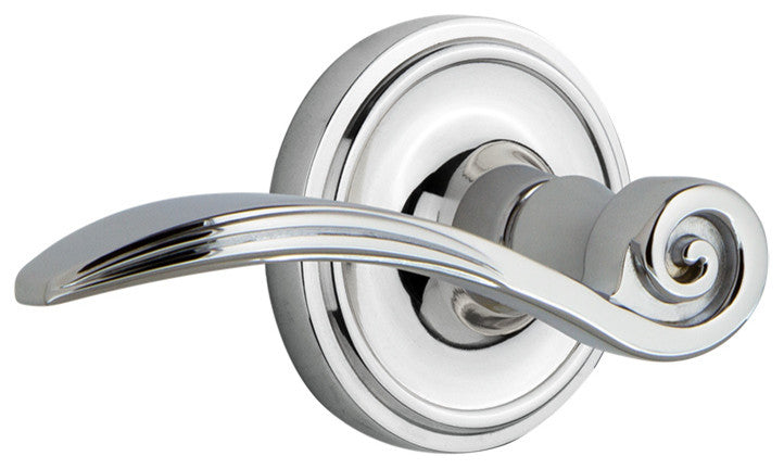 Classic Rose With Swan Lever, Bright Chrome, Passage, Left-Handed