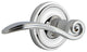 Classic Rose With Swan Lever, Bright Chrome, Passage, Left-Handed