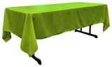 LA Linen Polyester Poplin Rectangular Tablecloth, 60"x102", Lime