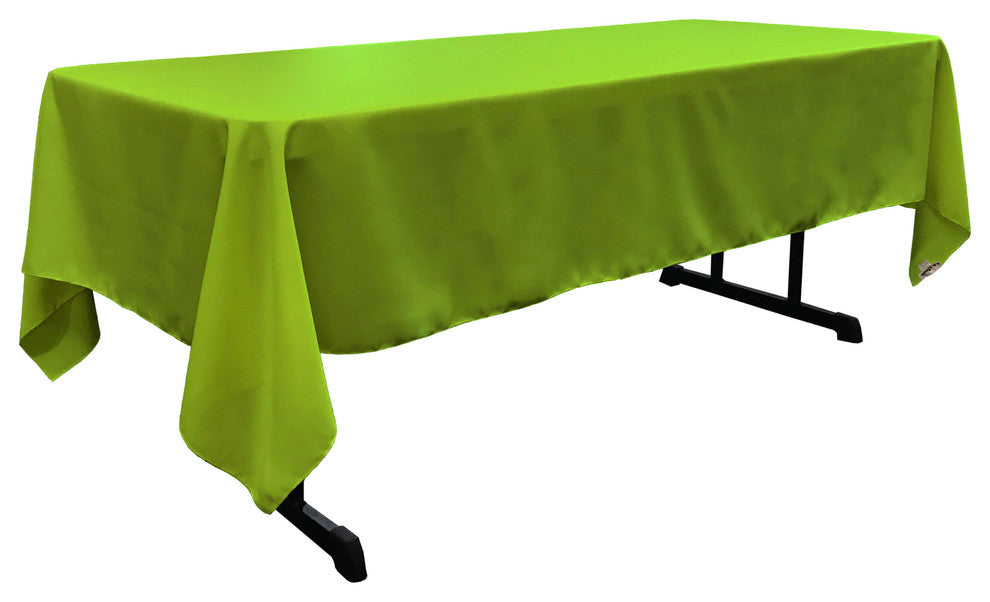 LA Linen Polyester Poplin Rectangular Tablecloth, 60"x102", Lime