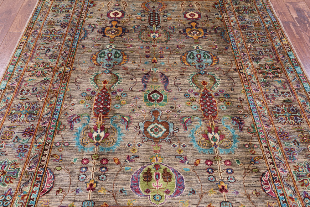 Persian Tabriz Handmade Wool Rug 4' 10" X 6' 4" - Q12196