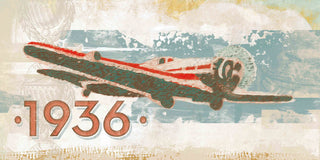 "Vintage Plane 1936" Painting Print on Wrapped Canvas