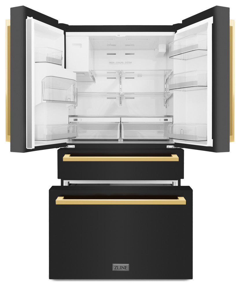 Refrigerator With Dispenser, Black Stainless RFMZ-W-36-BS-FG
