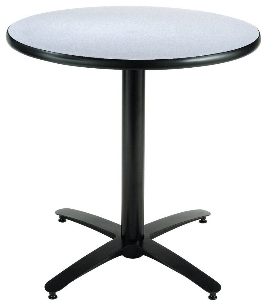 Durable Round Pedestal Table With ArchedxBase, Commercial Grade, 42", Gray
