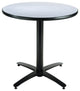 Durable Round Pedestal Table With ArchedxBase, Commercial Grade, 42", Gray