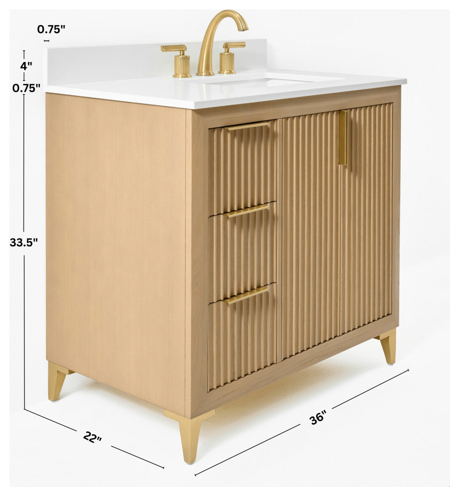 Turlington Bath Vanity Set, Oak, 36"