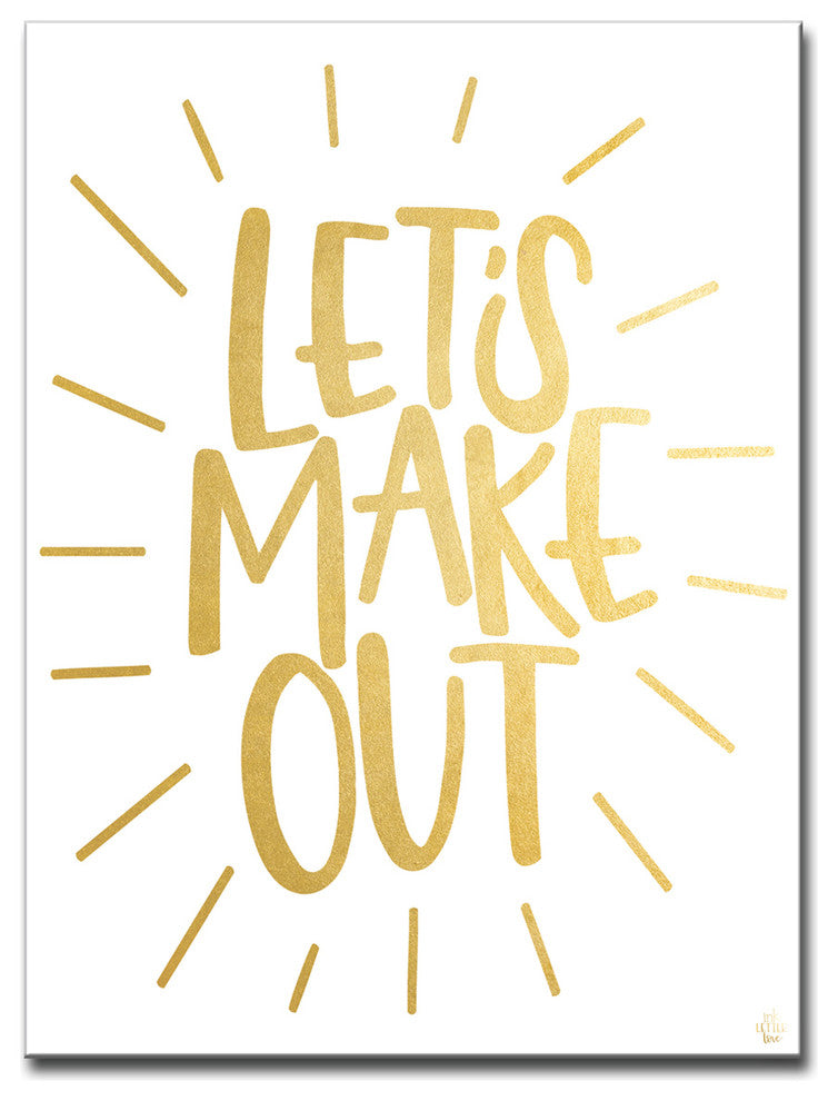 Ready2HangArt ''Lets Make Out'' by Ink Letter Love Canvas Art, 20"x16"