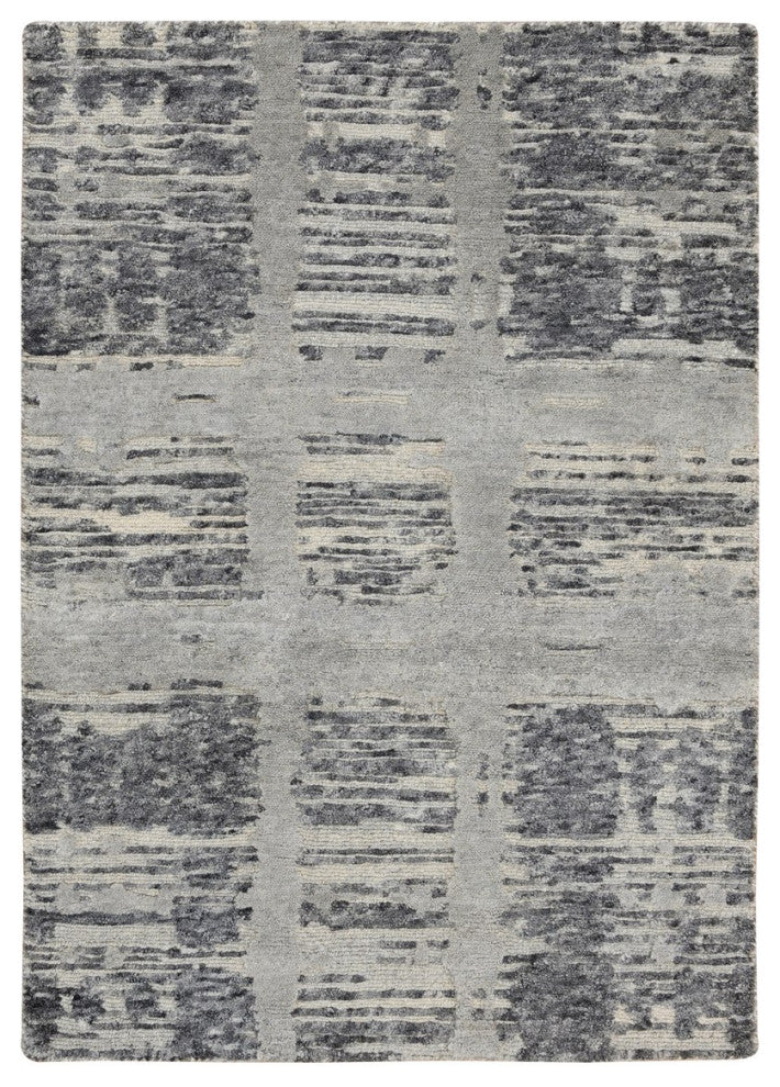Light Gray Hand Knotted Modern Hand Spun Wool Mat Oriental Rug, 2'1"x3'1"