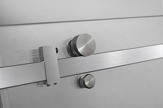 Moselle 72"x35"x77.5" Frameless Sliding Shower Door, Stainless, Left Base