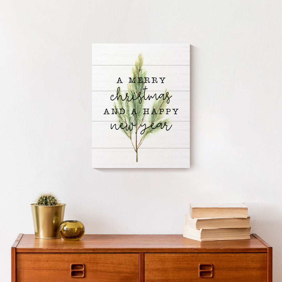 Merry Christmas and Happy New Year 11x14 Canvas Wall Art
