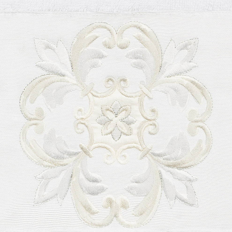 100% Turkish Cotton Alyssa Embellished Bath Towel, White