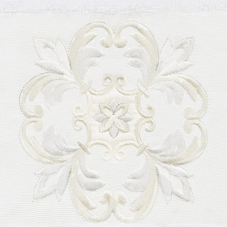 100% Turkish Cotton Alyssa Embellished Bath Towel, White