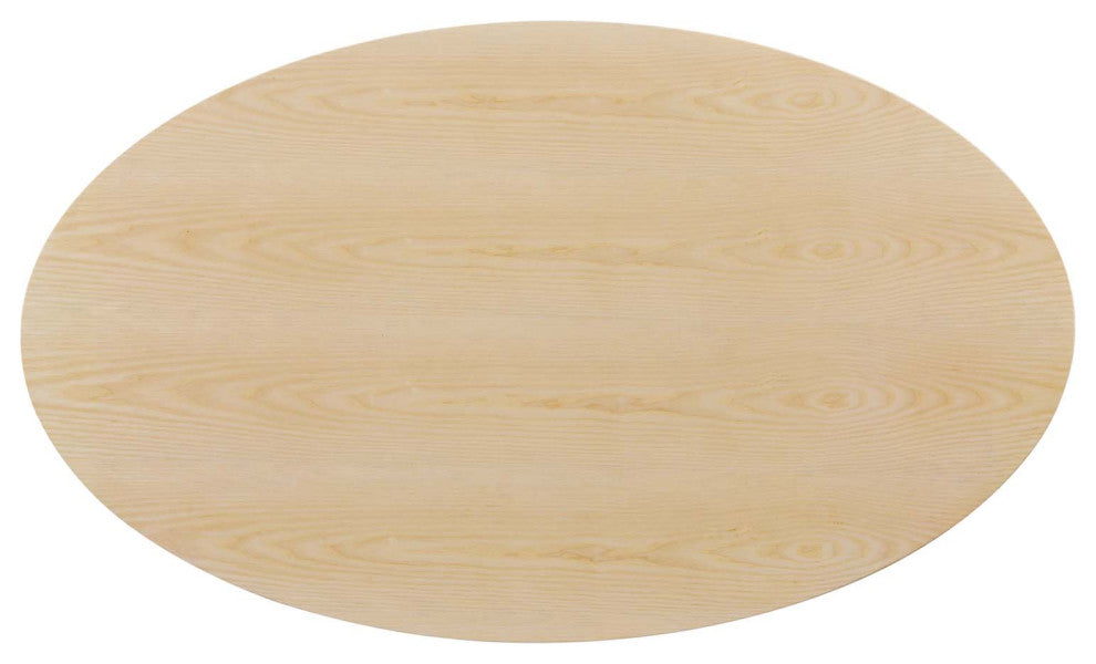 Dining Table, Oval, Wood, Rose Gold Brown Natural, Modern, Bistro Restaurant