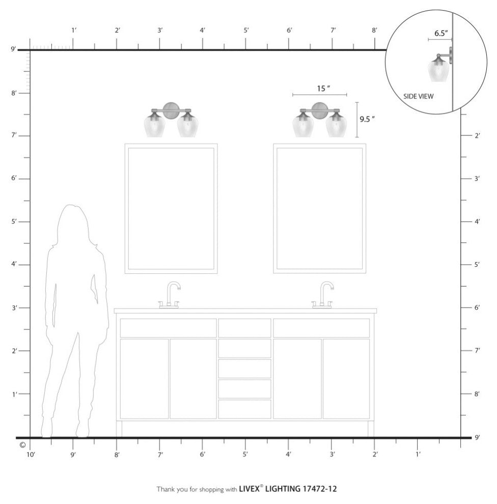Willow 2 Light Satin Brass Vanity Sconce