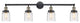 Small Bell 4 Light Bath Vanity Light, Black Antique Brass, Deco Swirl