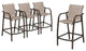 Outdoor Indoor Bar Stools 4 PCS Set All Weather Patio Furniture, Espresso