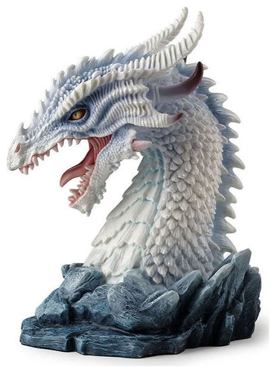 Horned Azure Dragon Bust Statue