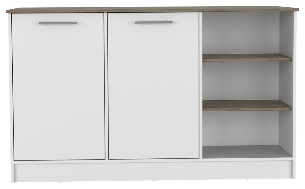 Gladiolus Kitchen Island White-Dark Brown