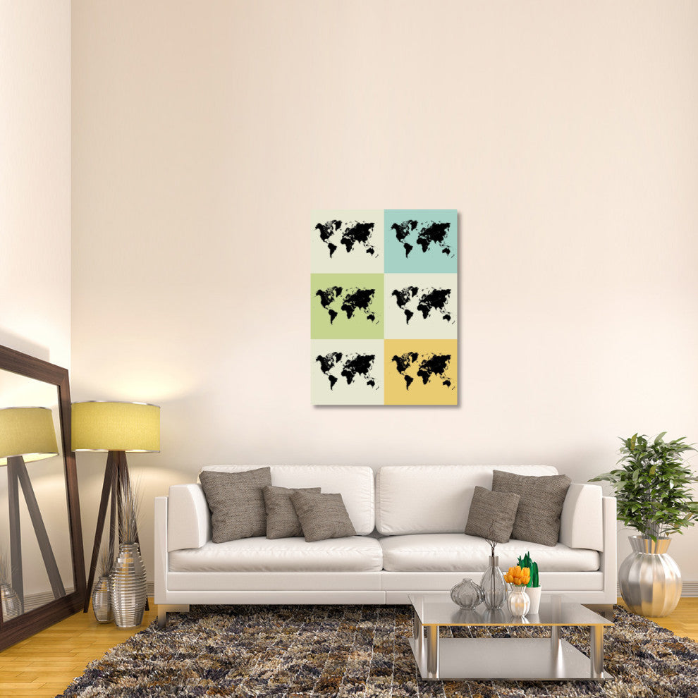"World Map Grid" Poster Fine Art Print