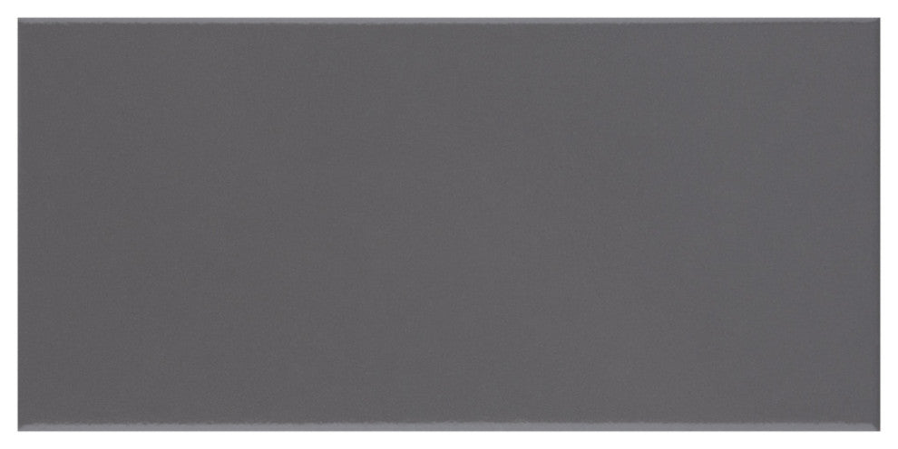 BioTech Piscina Brick Porcelain Floor and Wall Tile, Dark Grey Glossy