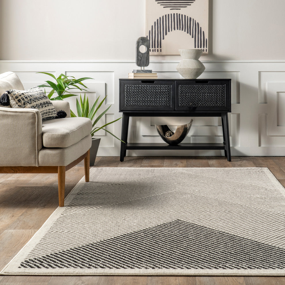 Nuloom Charline Modern Mountain Area Rug, Grey 6'7"x9'
