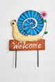 23" Metal Snail Welcome Stake