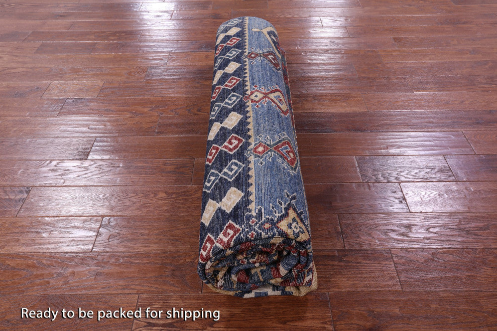 8' 0" X 9' 9" Southwest Navajo Gabbeh Hand Knotted Wool Rug Q11176