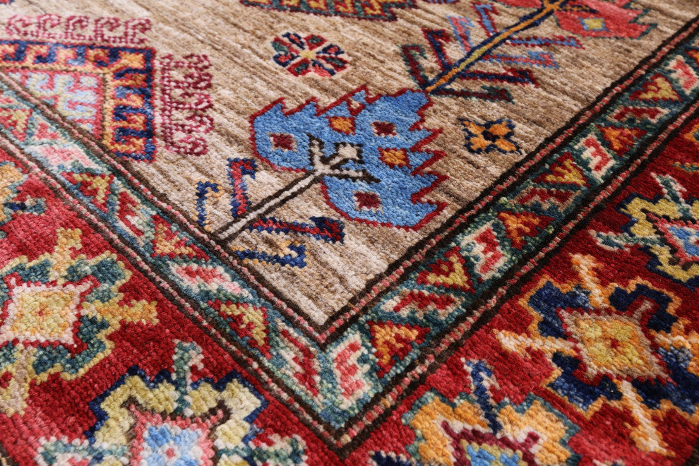 Runner Super Kazak Hand Knotted Wool Rug 2' 7" X 9' 2" Q7706