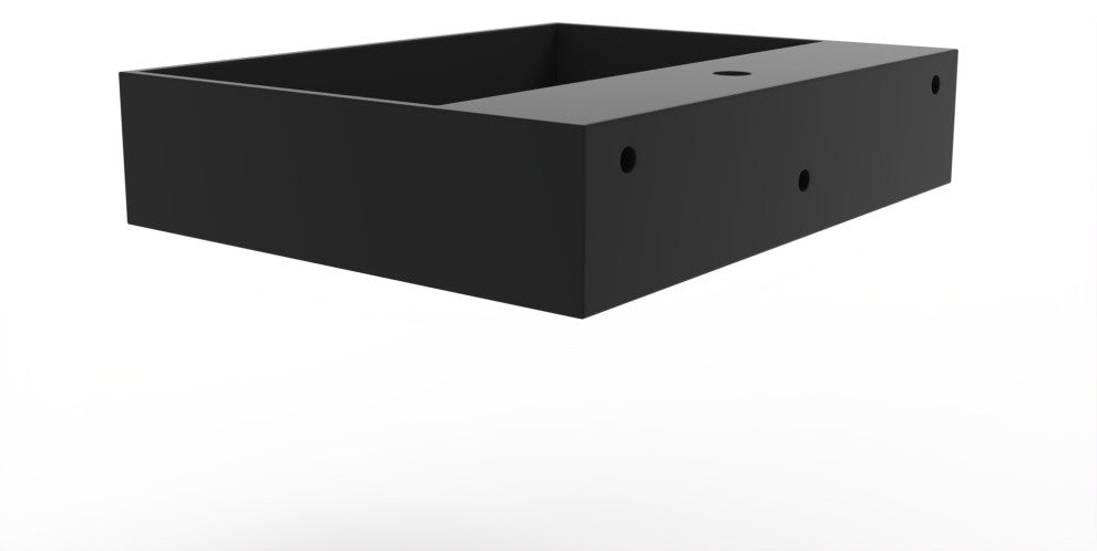 CastelloUSA Juniper Wall Mounted Countertop Concealed Drain Basin Sink, Black, 24", Center Basin, Standard