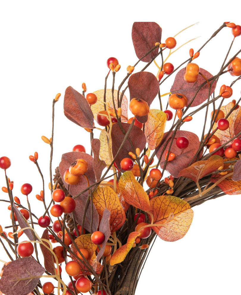 22"D Fall Eucalyptus Berry Wreath