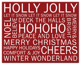 Christmas Sayings Red 2 16x20 Canvas Wall Art