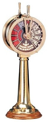 18" Brass Ship's Telegraph With Wood Base