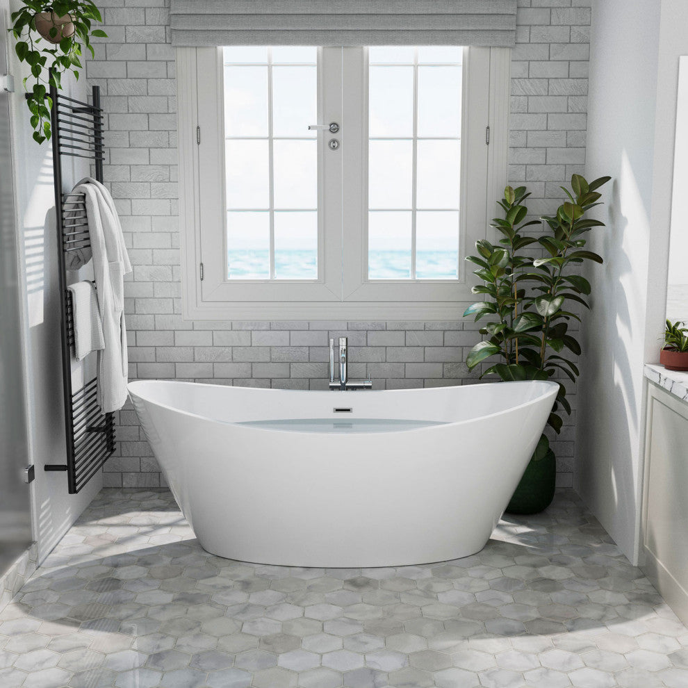 67" Luxury Freestanding Bathtub Acrylic Soaking SPA Tub by Empava