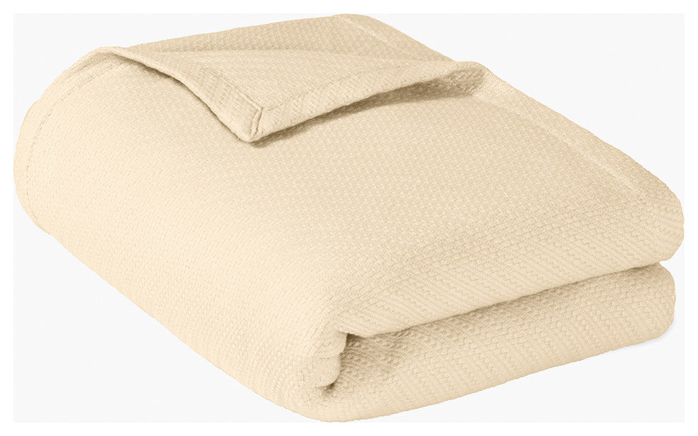 Madison Park Blanket With 1" Self Hem, Ivory, Full/Queen
