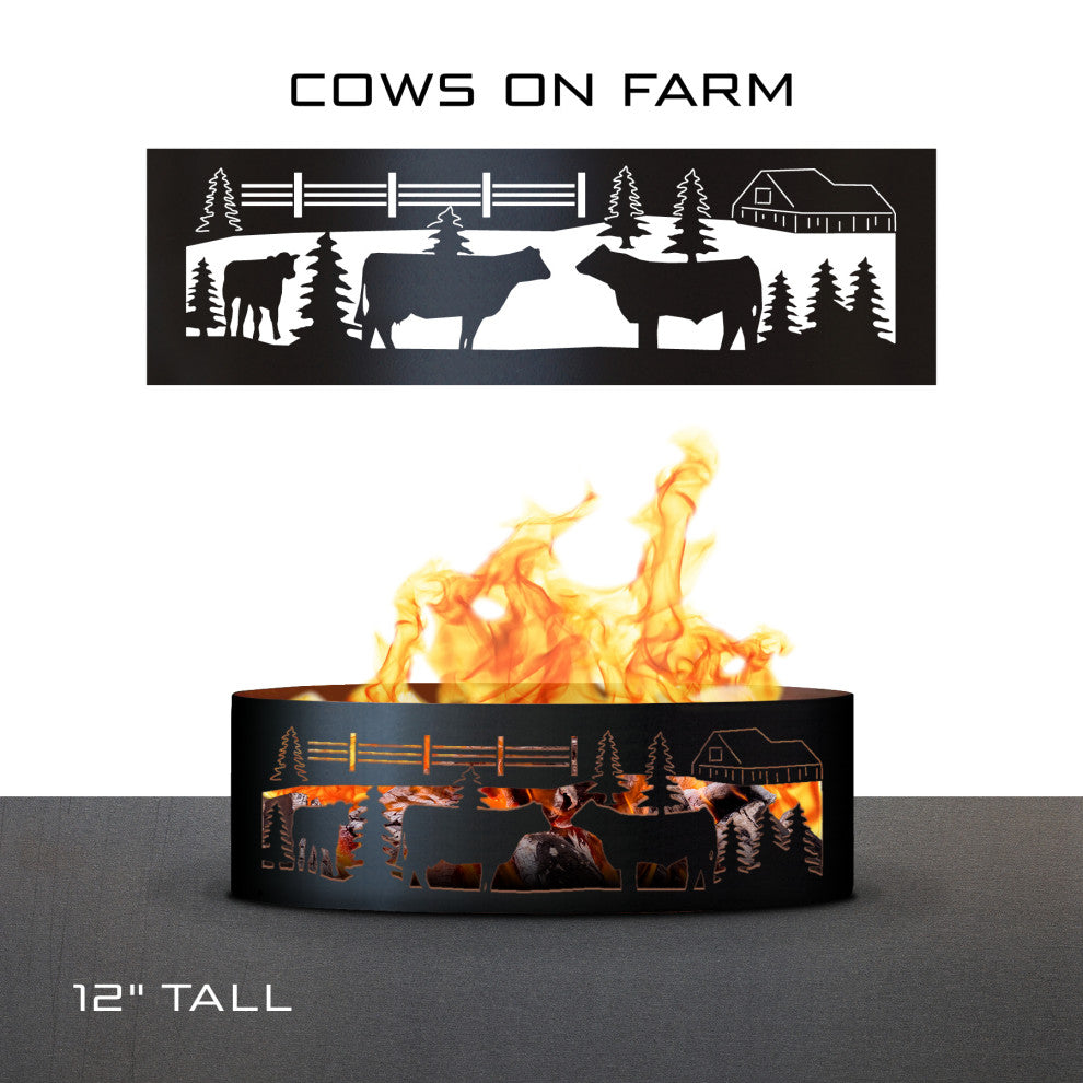 Cows On The Farm Fire Ring, 30", 60