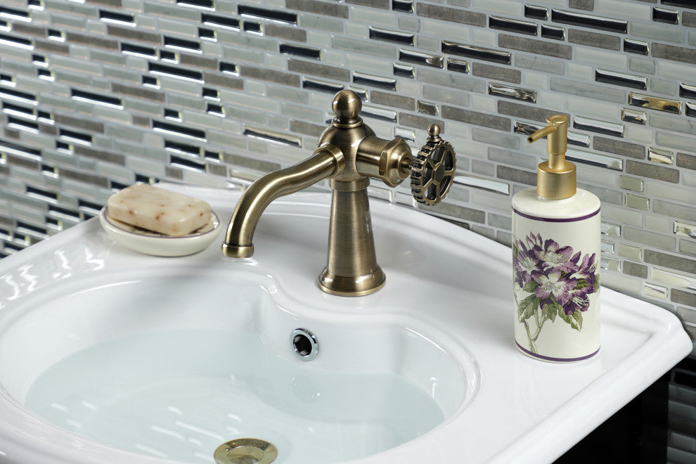 Kingston Brass KS3543CG Single-Handle Bathroom Faucet, Push Pop-Up