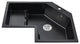 32" Modern Black Drop In Corner Kitchen Sink Single Bowl Quartz Irregular, Left Corner