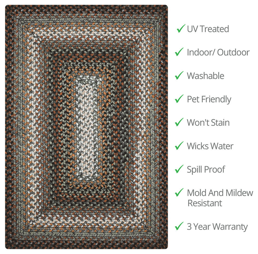 Homespice Decor Midnight Moon Indoor/Outdoor Braided Rug 20"x30" Rectangular