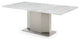 Marble Top Dining Table With Stainless Steel Base, Marble