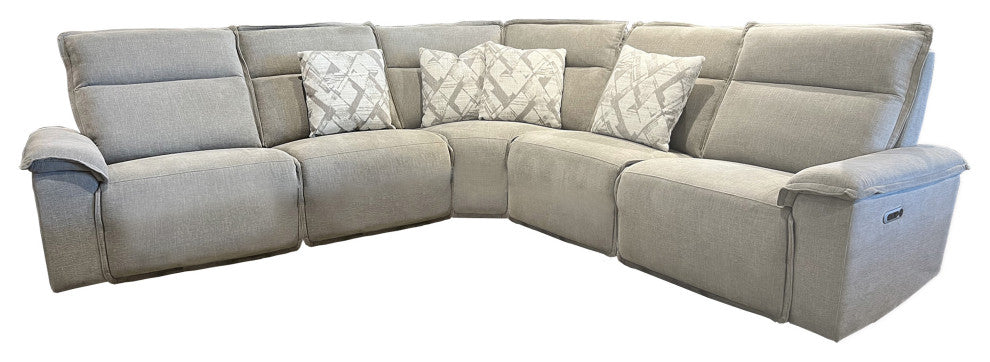 5 Piece Modular Power Reclining Sectional With Power Adjustable Headrests