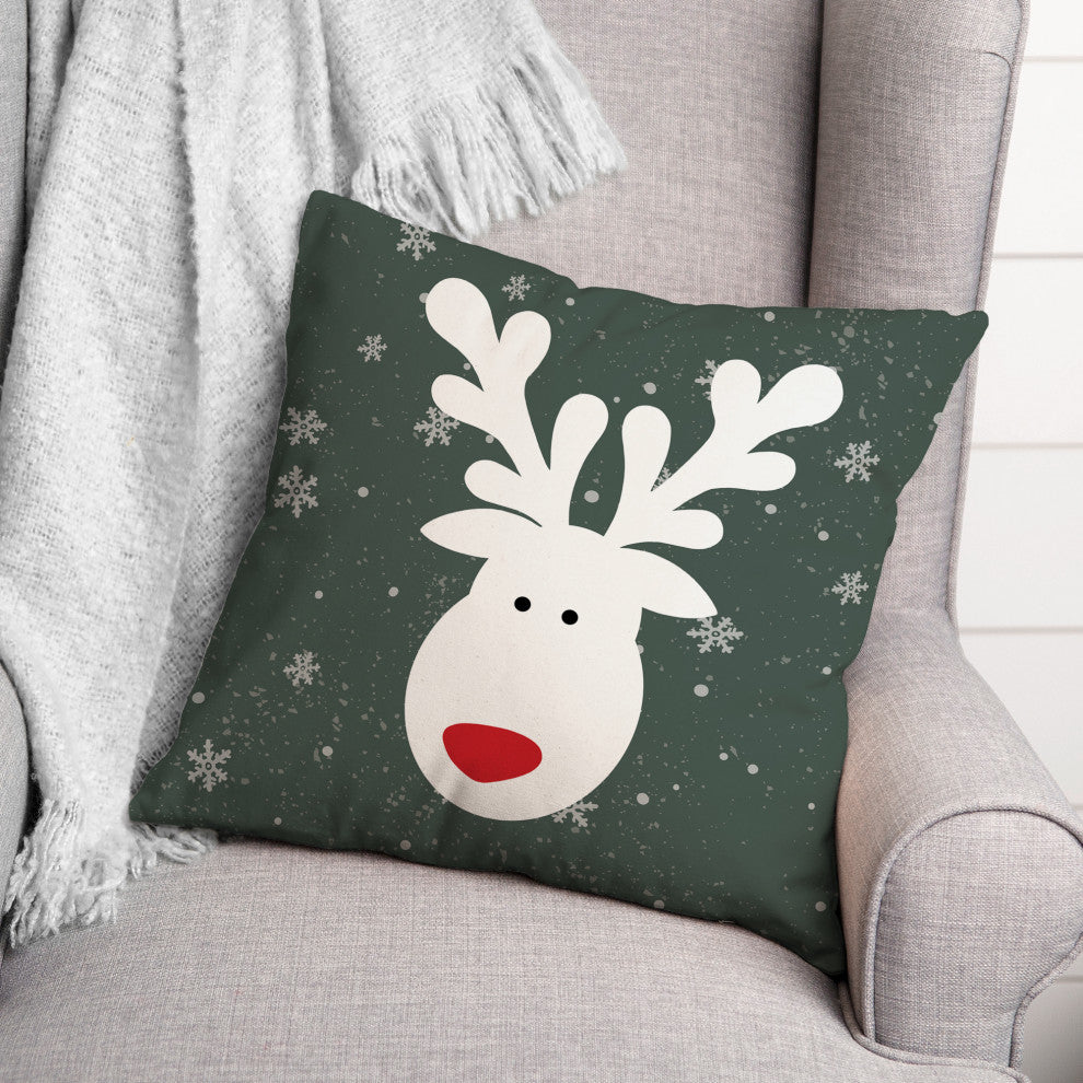 Gray Reindeer 16x16 Spun Poly Pillow