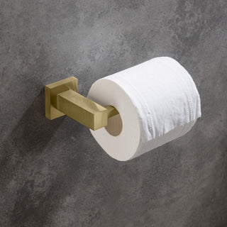 Cube 2-Piece Bathroom Hardware Set, Brushed Gold
