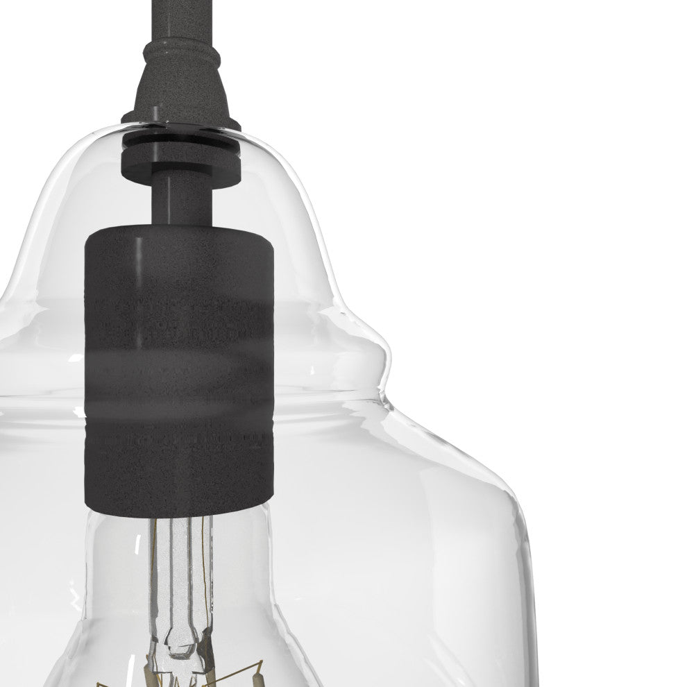 Hunter 6" Dunshire Noble Bronze, Clear Glass 1 Light Bell Pendant Ceiling