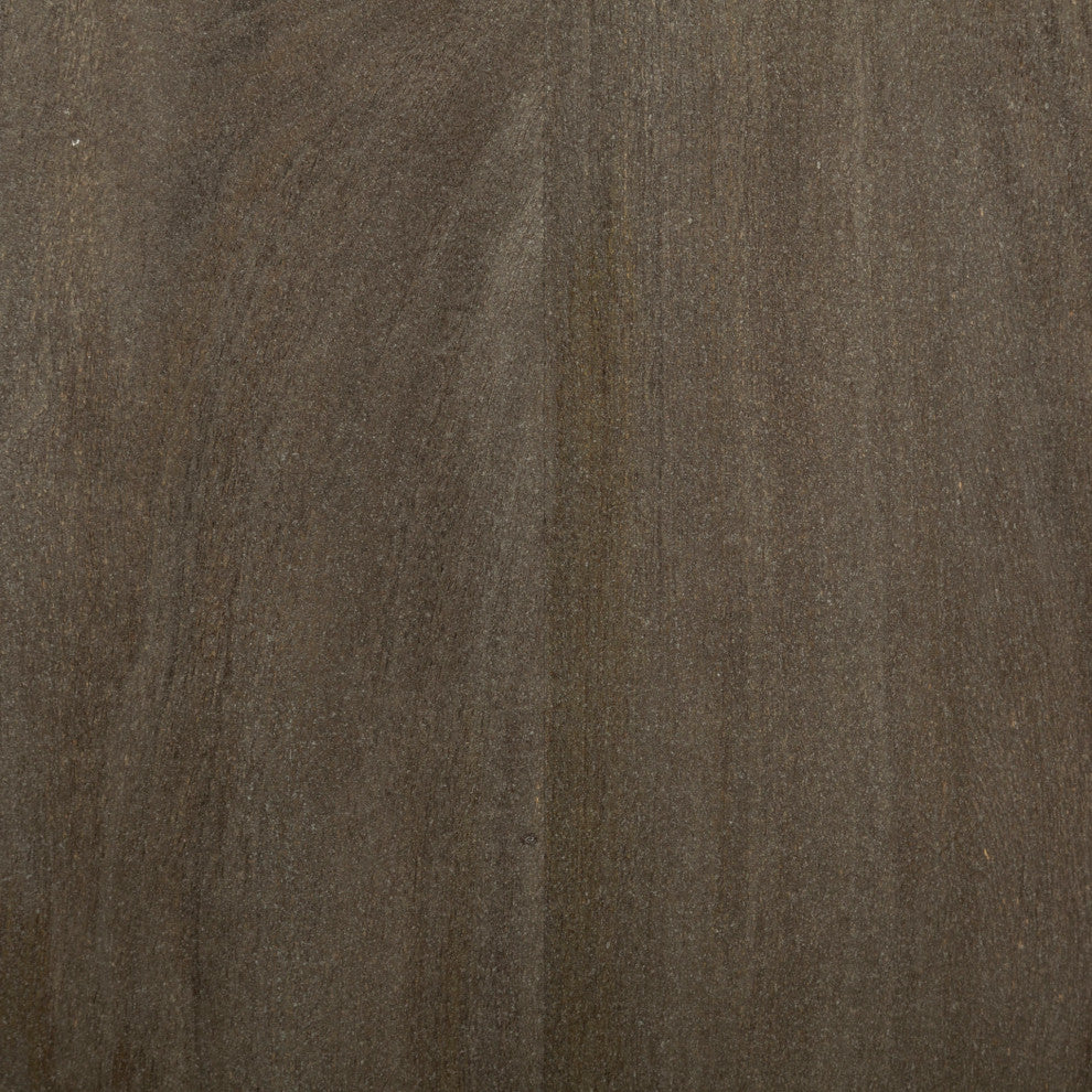 Argyle Dark Brown Solid Wood With Black Iron Frame Accent Cabinet